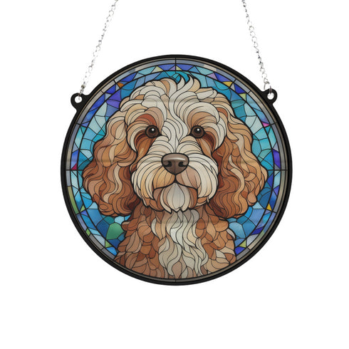 Cockapoo Stained Glass Effect Suncatcher